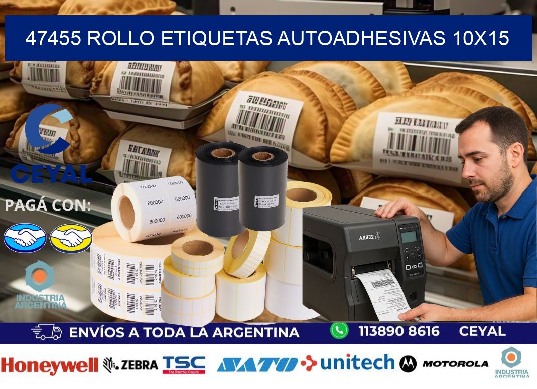 47455 Rollo Etiquetas autoadhesivas 10x15