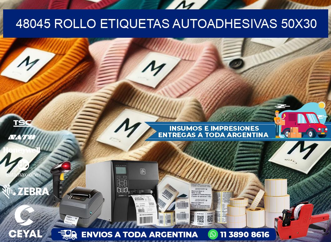 48045 Rollo Etiquetas autoadhesivas 50x30