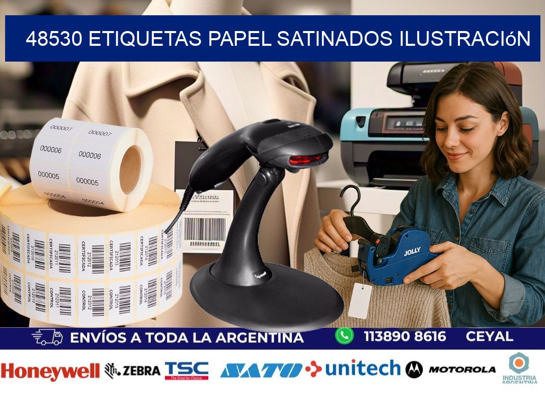 48530 etiquetas papel satinados ilustración
