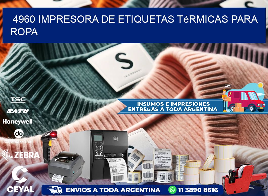 4960 impresora de etiquetas térmicas para ropa
