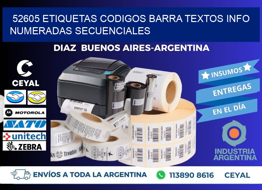 52605 Etiquetas Codigos Barra Textos Info Numeradas Secuenciales