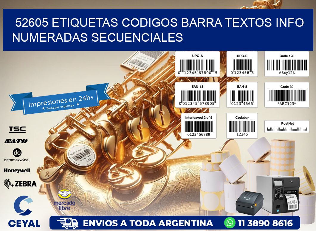 52605 Etiquetas Codigos Barra Textos Info Numeradas Secuenciales