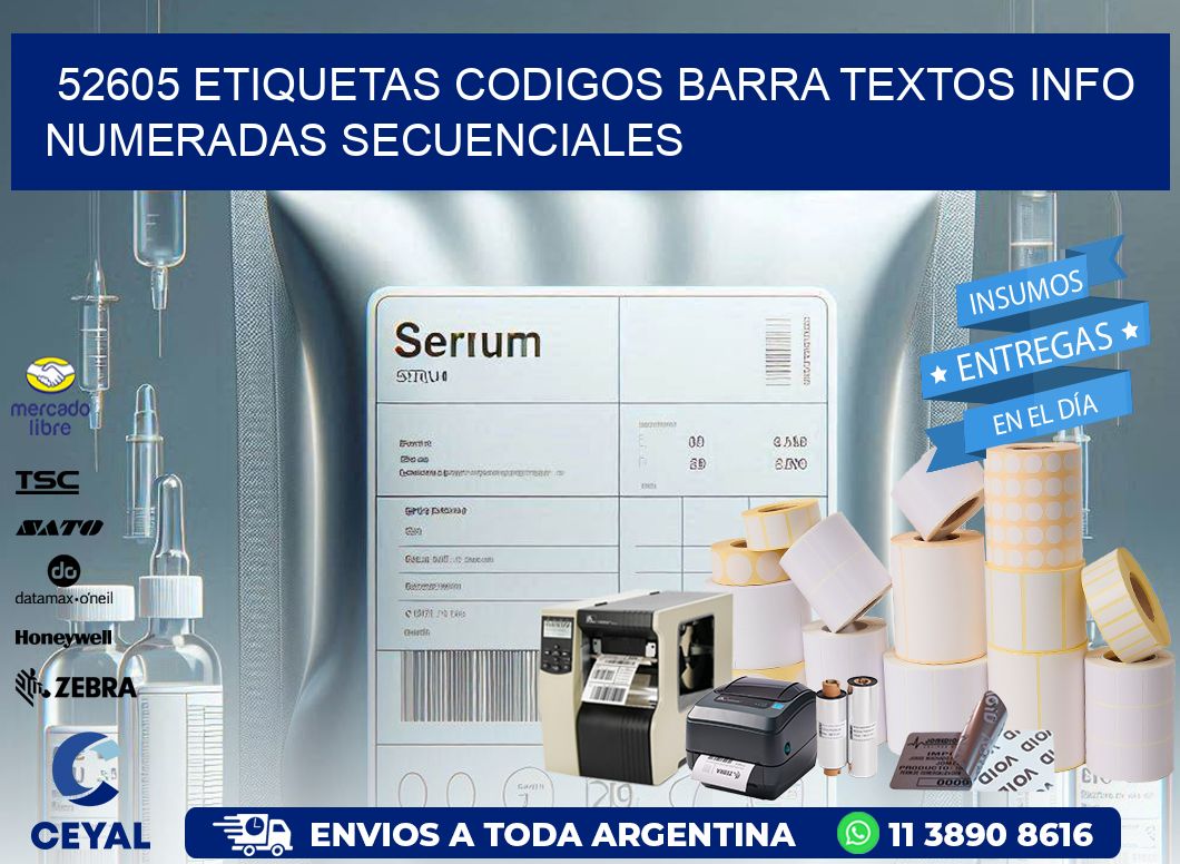 52605 Etiquetas Codigos Barra Textos Info Numeradas Secuenciales