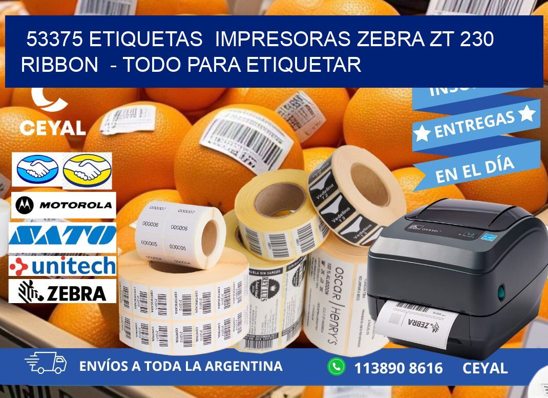 53375 etiquetas  impresoras zebra zt 230 ribbon  - Todo para Etiquetar