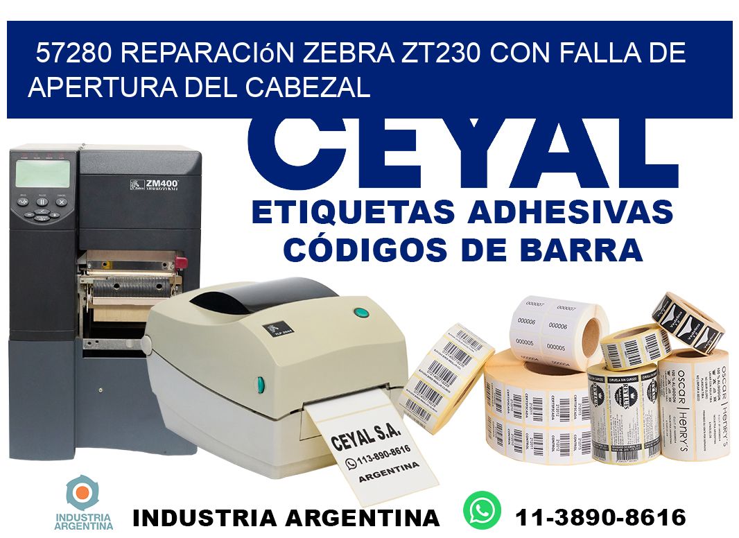 57280 reparación zebra zt230 con falla de apertura del cabezal