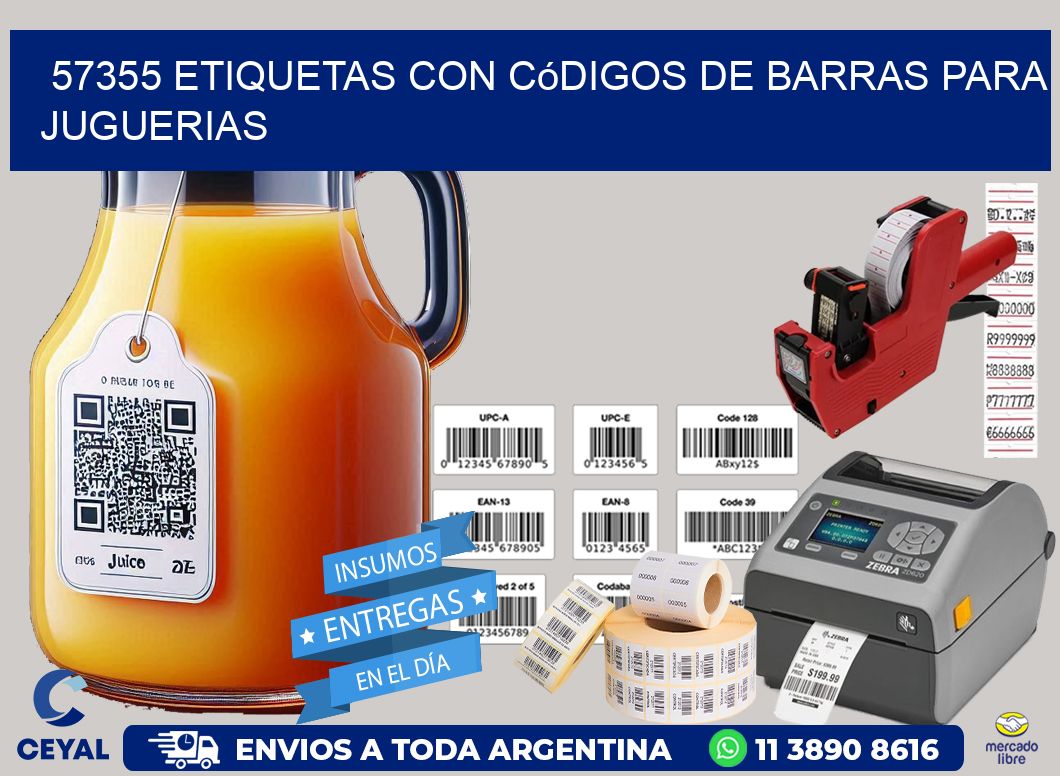 57355 etiquetas con códigos de barras para juguerias