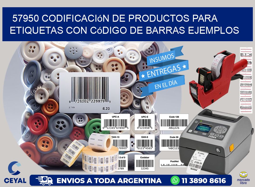 57950 Codificación de productos para etiquetas con código de barras ejemplos