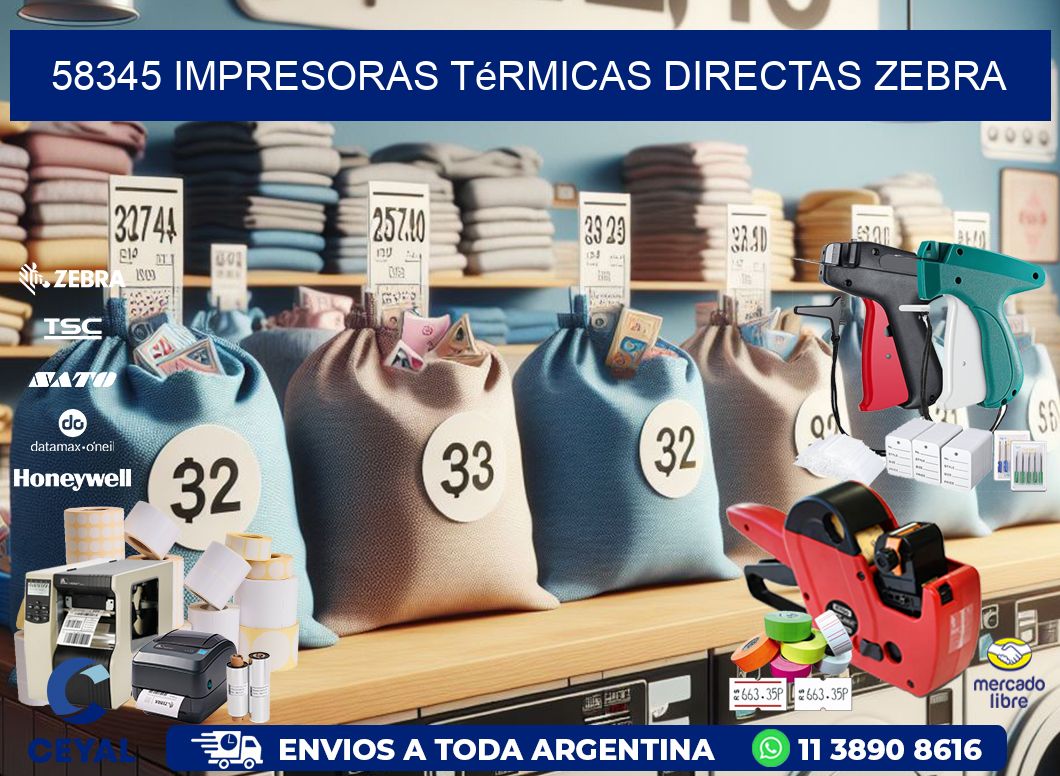 58345 impresoras térmicas directas zebra