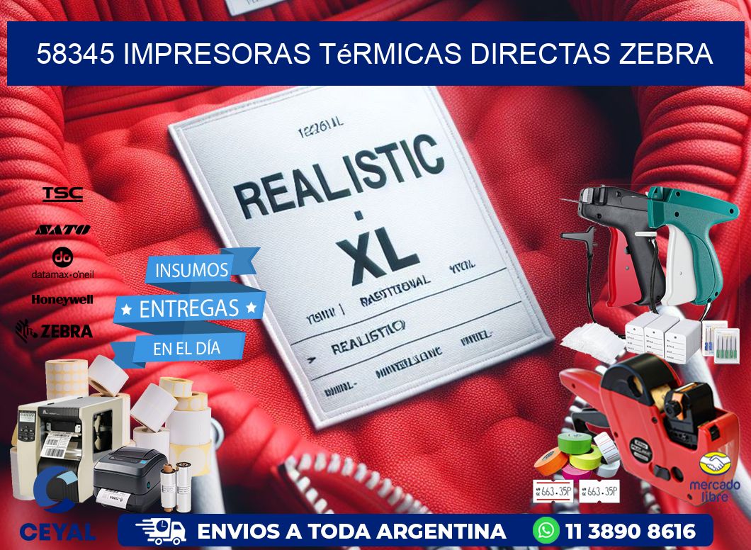 58345 impresoras térmicas directas zebra