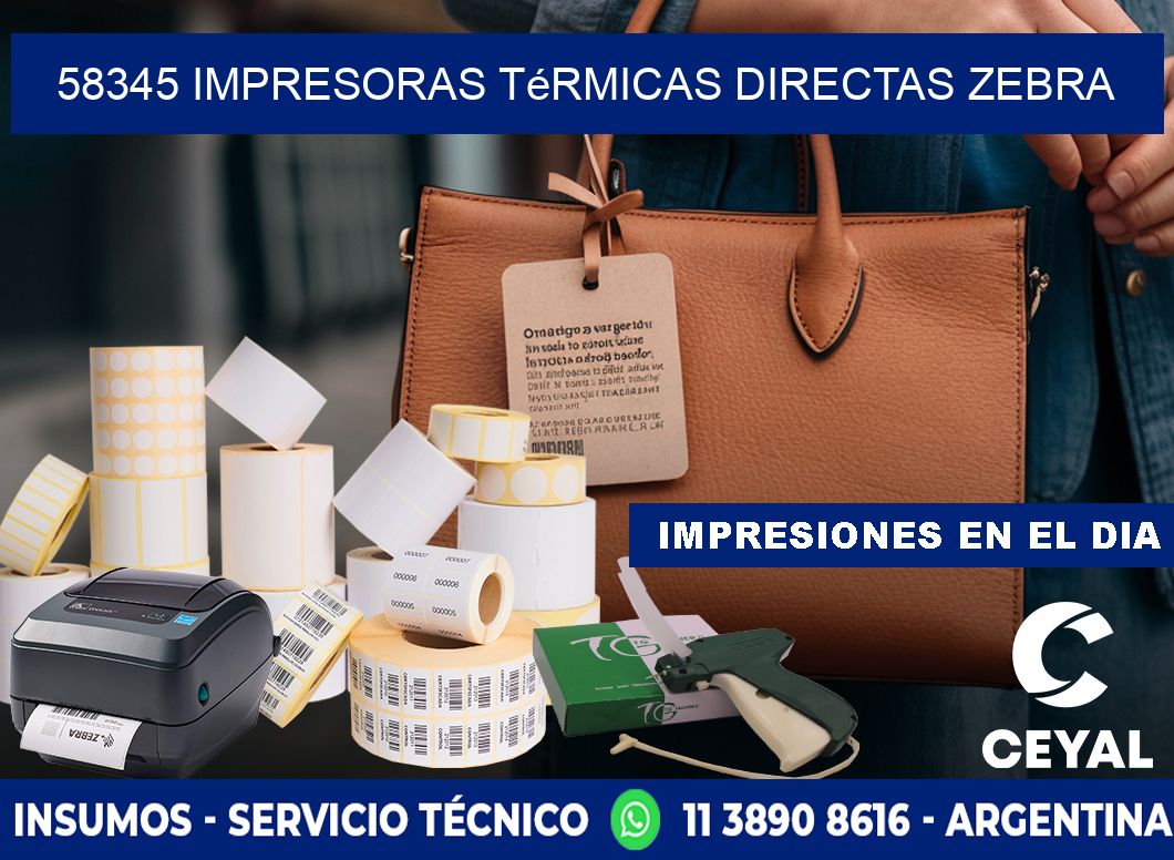 58345 impresoras térmicas directas zebra