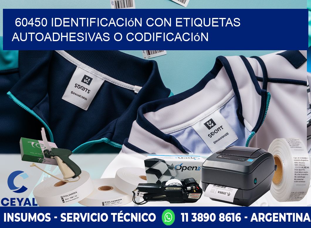 60450 identificación con etiquetas autoadhesivas o codificación