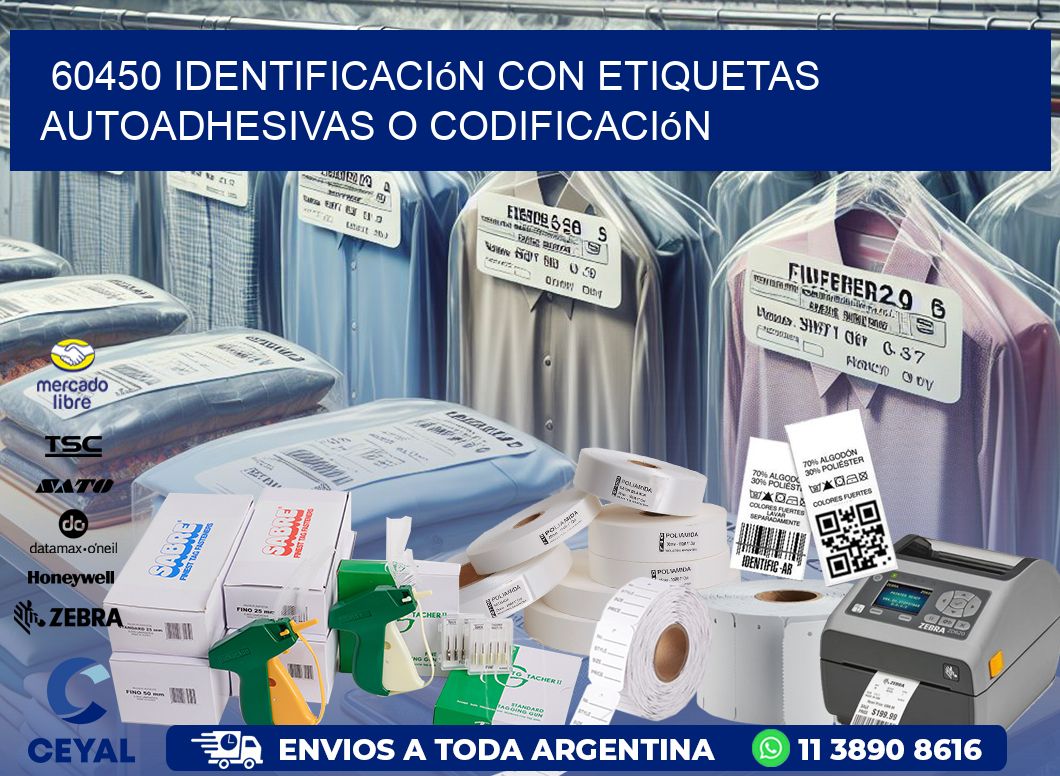 60450 identificación con etiquetas autoadhesivas o codificación