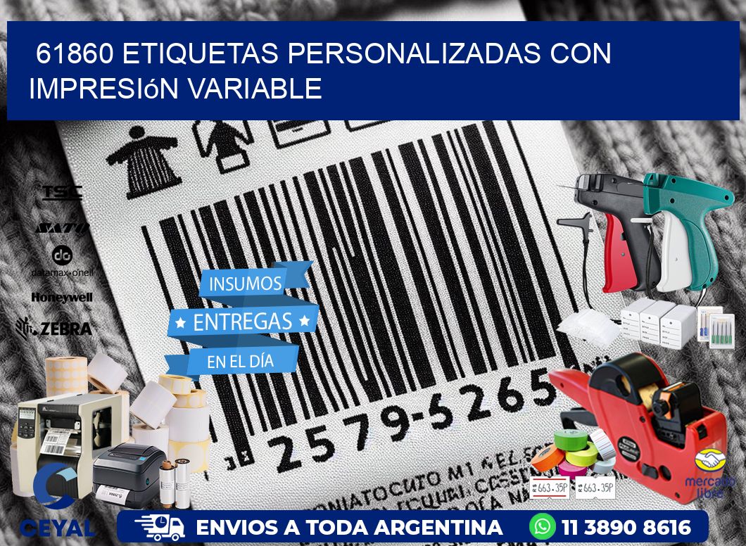 61860 etiquetas personalizadas con impresión variable
