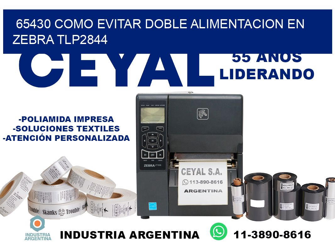 65430 como evitar doble alimentacion en zebra tlp2844