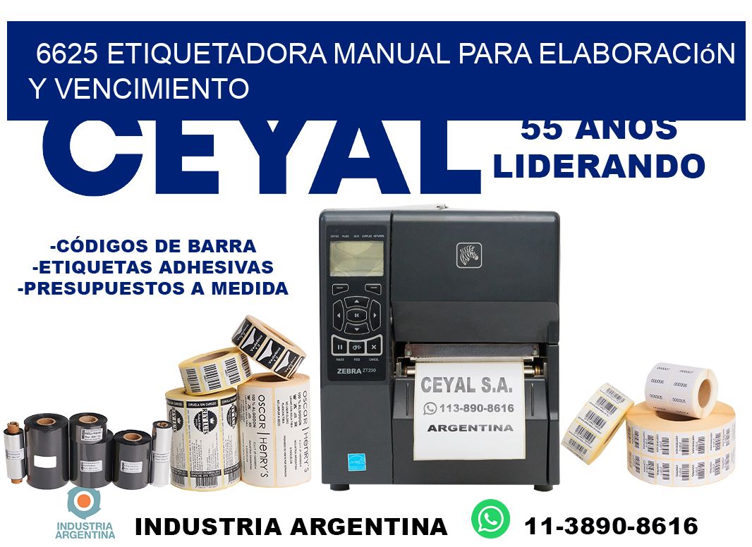 6625 etiquetadora manual para elaboración y vencimiento