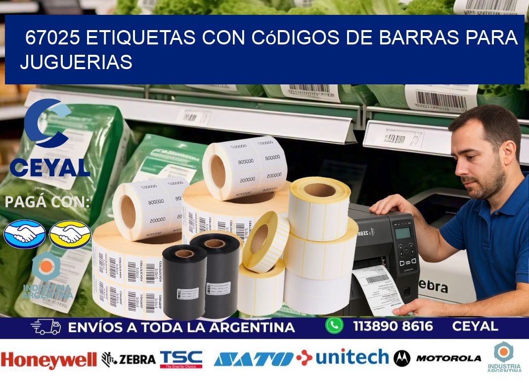 67025 etiquetas con códigos de barras para juguerias