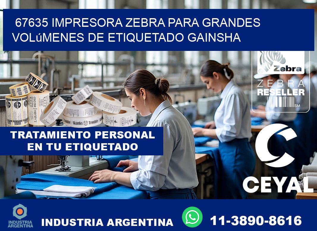 67635 impresora Zebra para grandes volúmenes de etiquetado GAINSHA