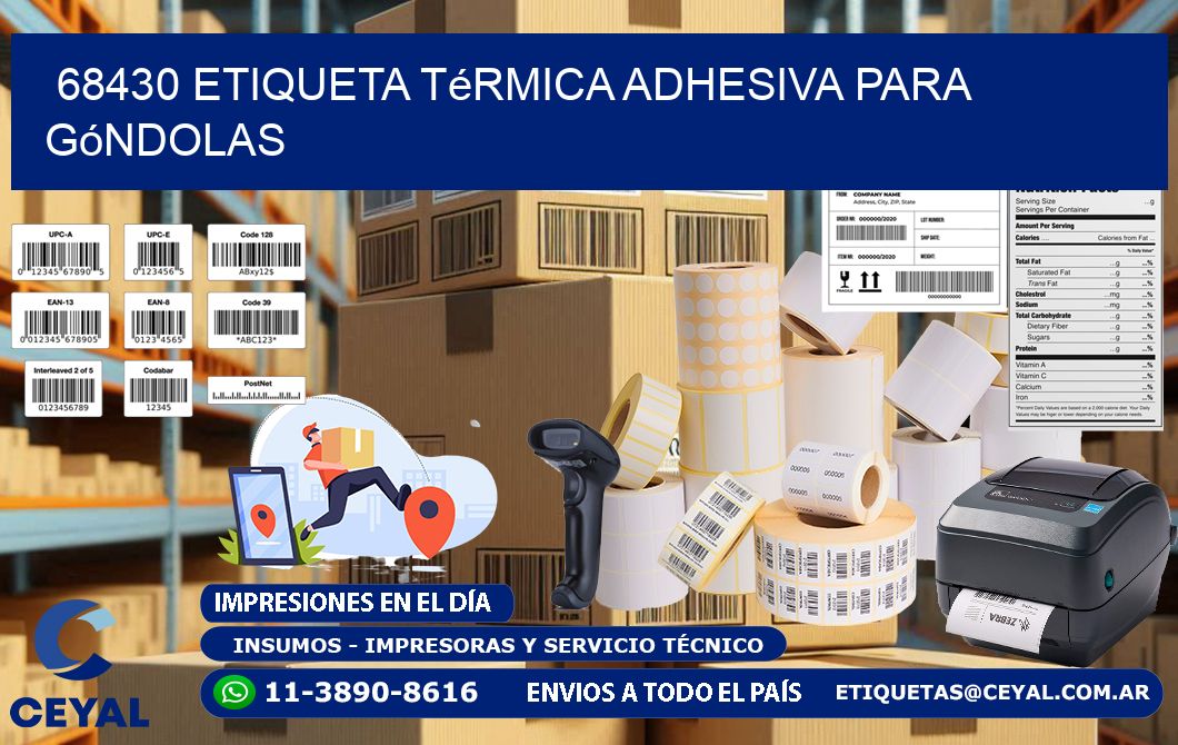 68430 Etiqueta térmica adhesiva para góndolas