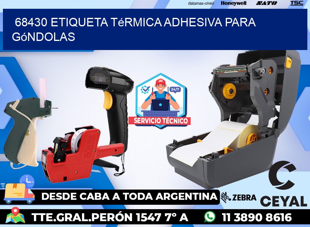 68430 Etiqueta térmica adhesiva para góndolas