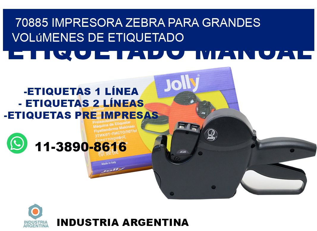 70885 impresora Zebra para grandes volúmenes de etiquetado
