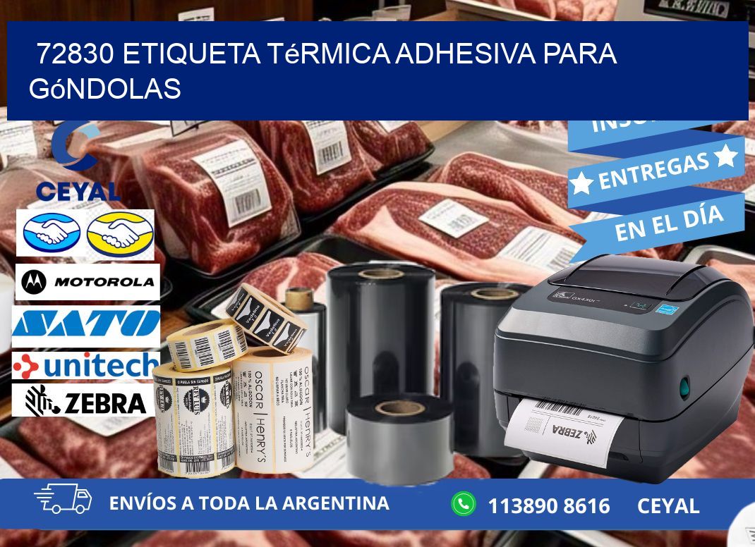 72830 Etiqueta térmica adhesiva para góndolas