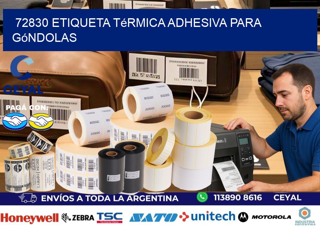 72830 Etiqueta térmica adhesiva para góndolas