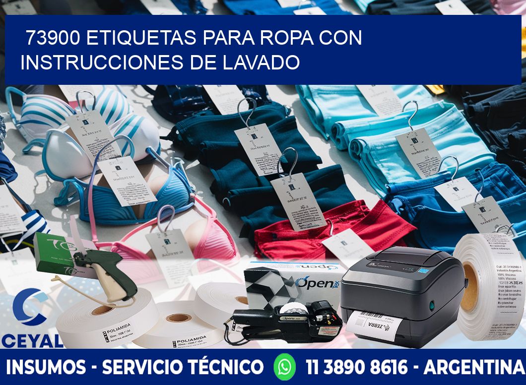 73900 etiquetas para ropa con instrucciones de lavado