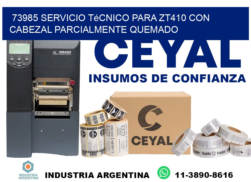 73985 servicio técnico para zt410 con cabezal parcialmente quemado