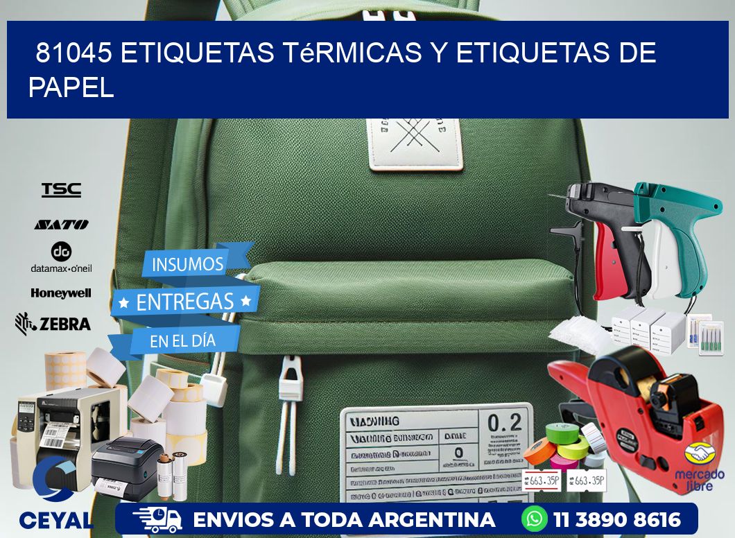 81045 etiquetas térmicas y etiquetas de papel