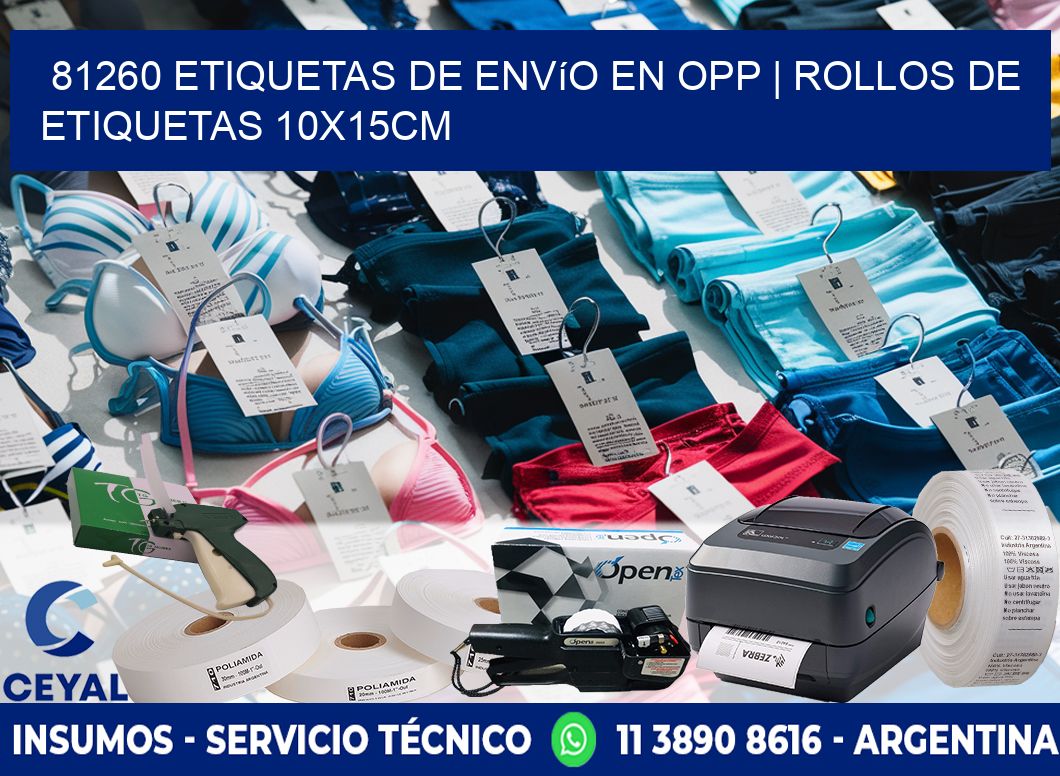 81260 Etiquetas de envío en opp | Rollos De Etiquetas 10x15CM