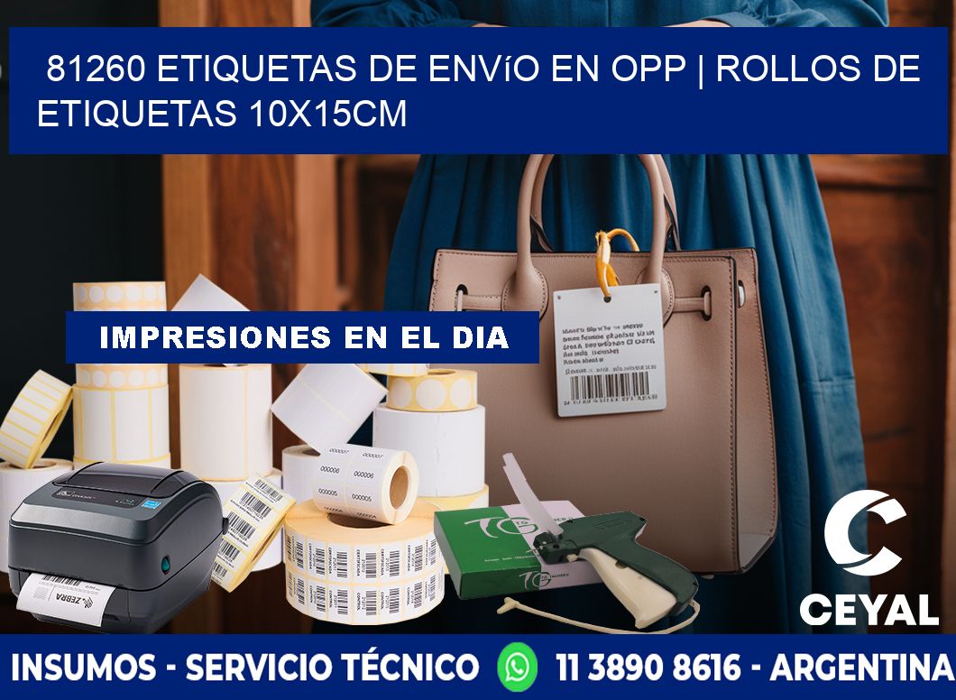 81260 Etiquetas de envío en opp | Rollos De Etiquetas 10x15CM