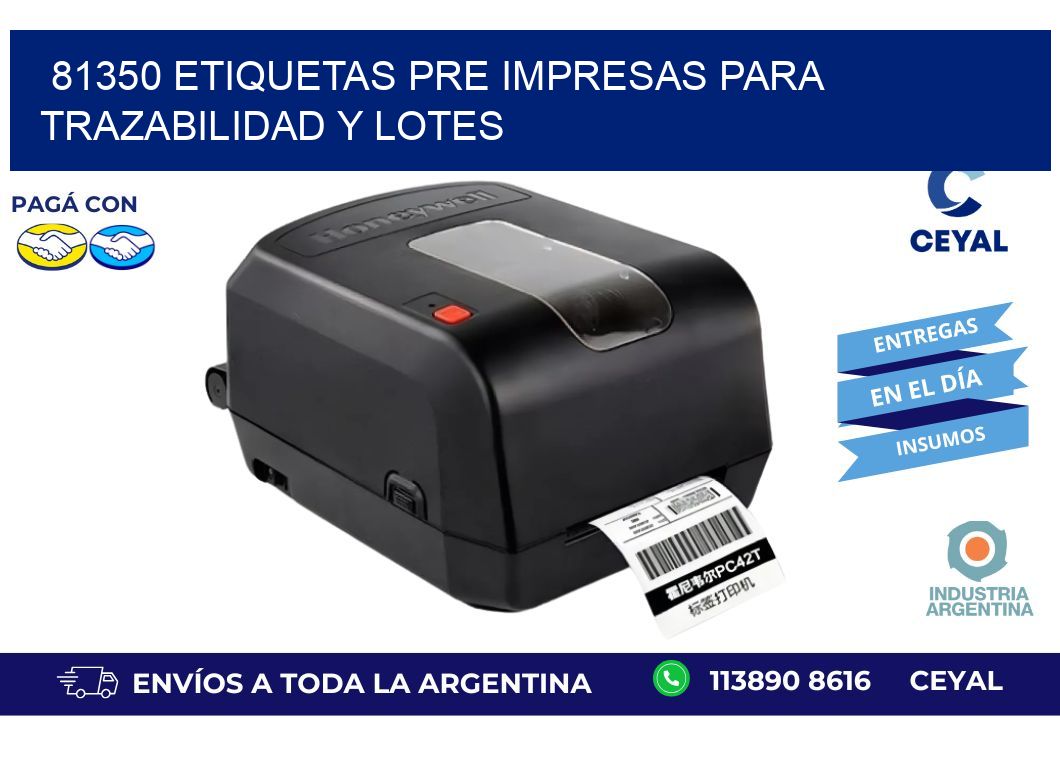 81350 etiquetas pre impresas para trazabilidad y lotes