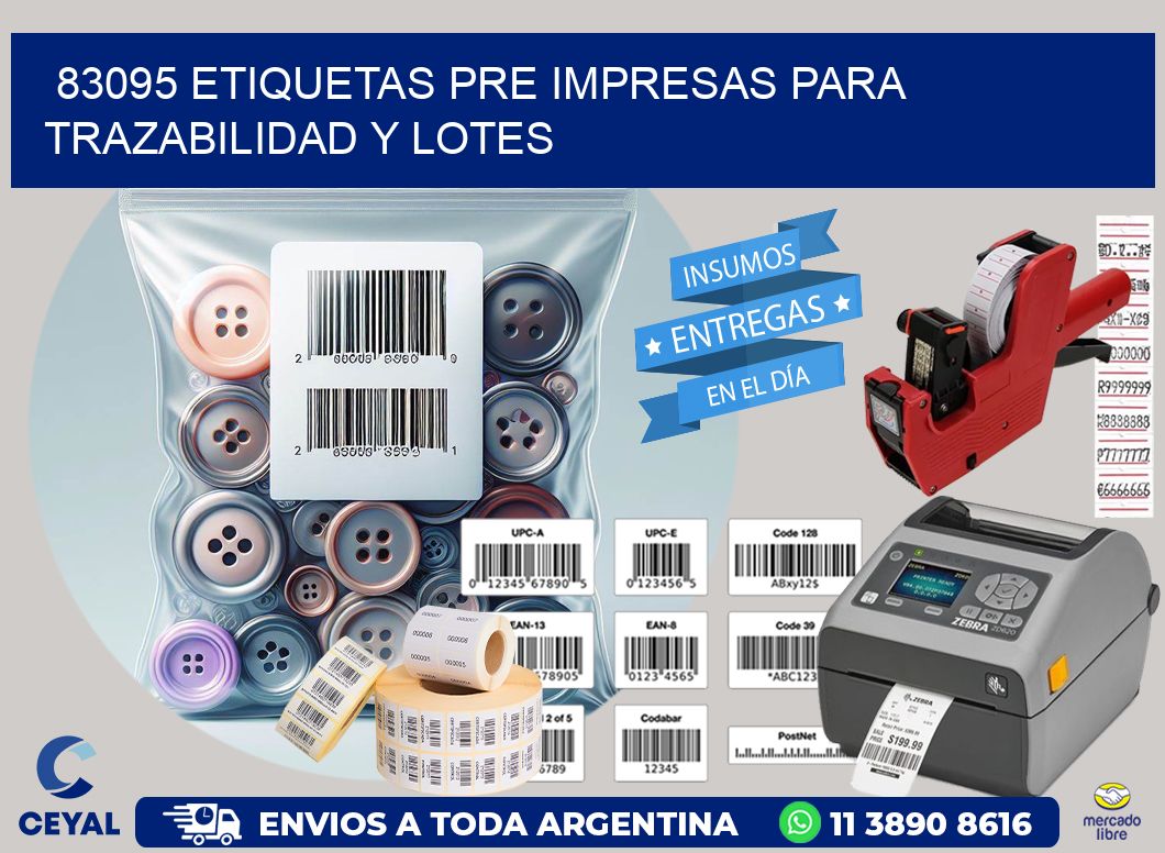 83095 etiquetas pre impresas para trazabilidad y lotes