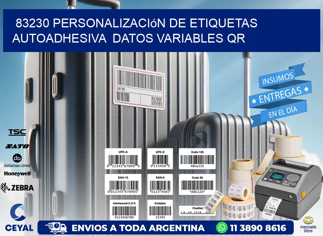 83230 Personalización de etiquetas autoadhesiva  datos variables QR