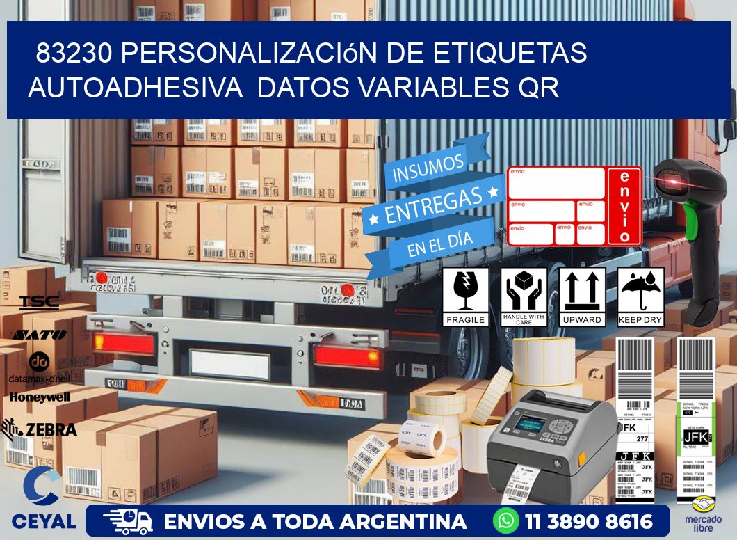 83230 Personalización de etiquetas autoadhesiva  datos variables QR