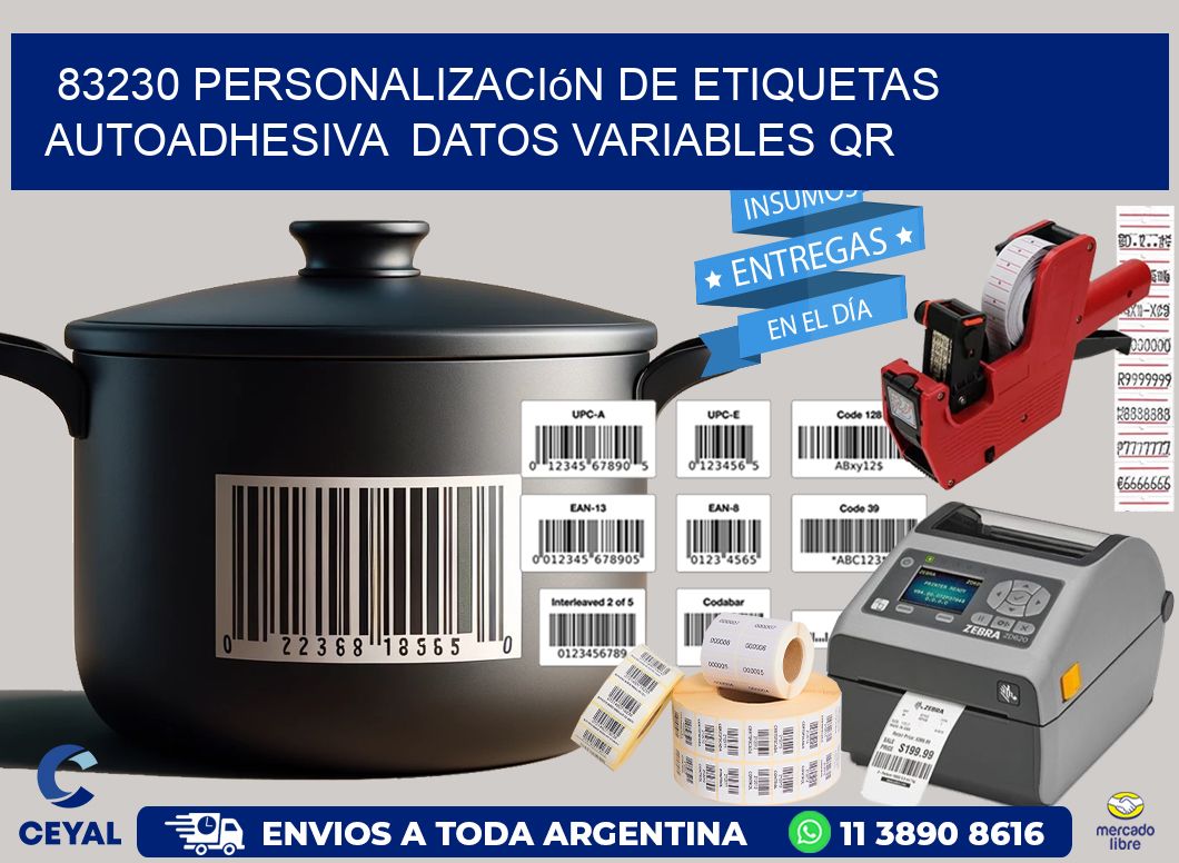 83230 Personalización de etiquetas autoadhesiva  datos variables QR