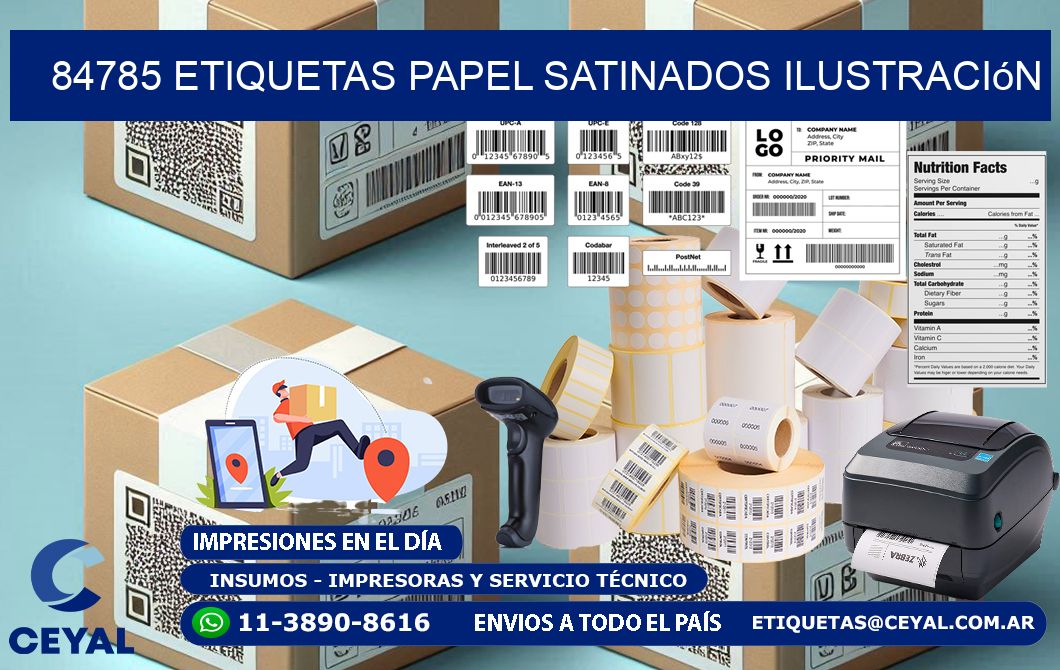 84785 etiquetas papel satinados ilustración