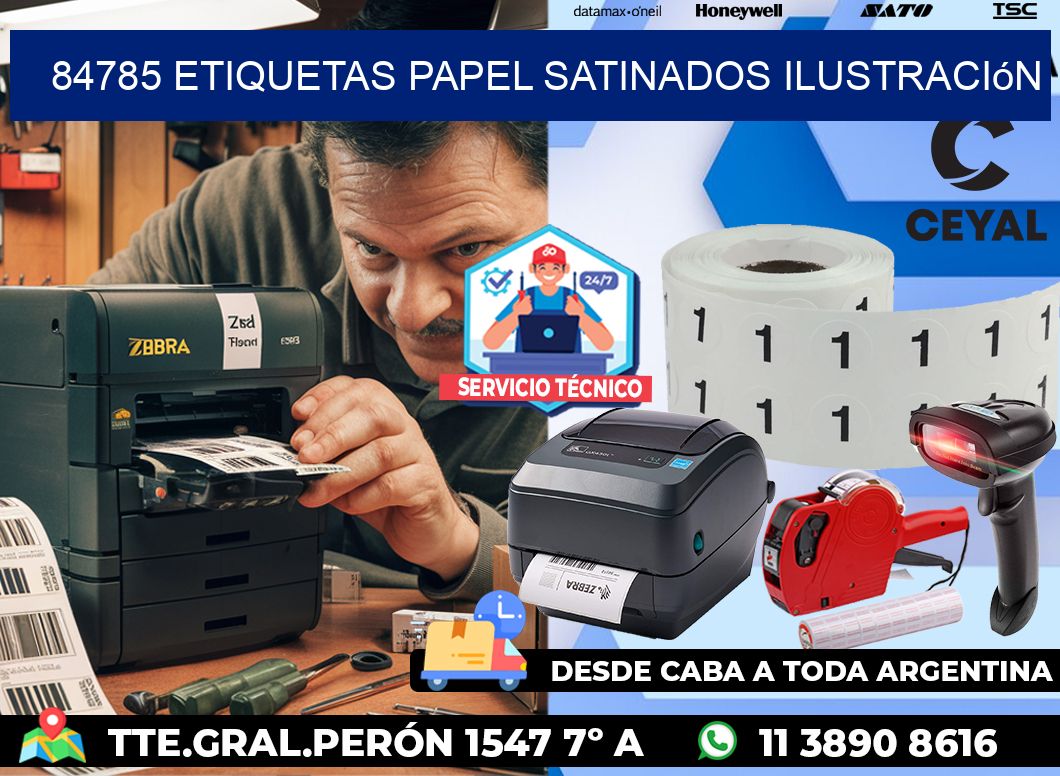 84785 etiquetas papel satinados ilustración