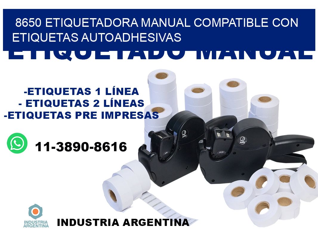 8650 etiquetadora manual compatible con etiquetas autoadhesivas
