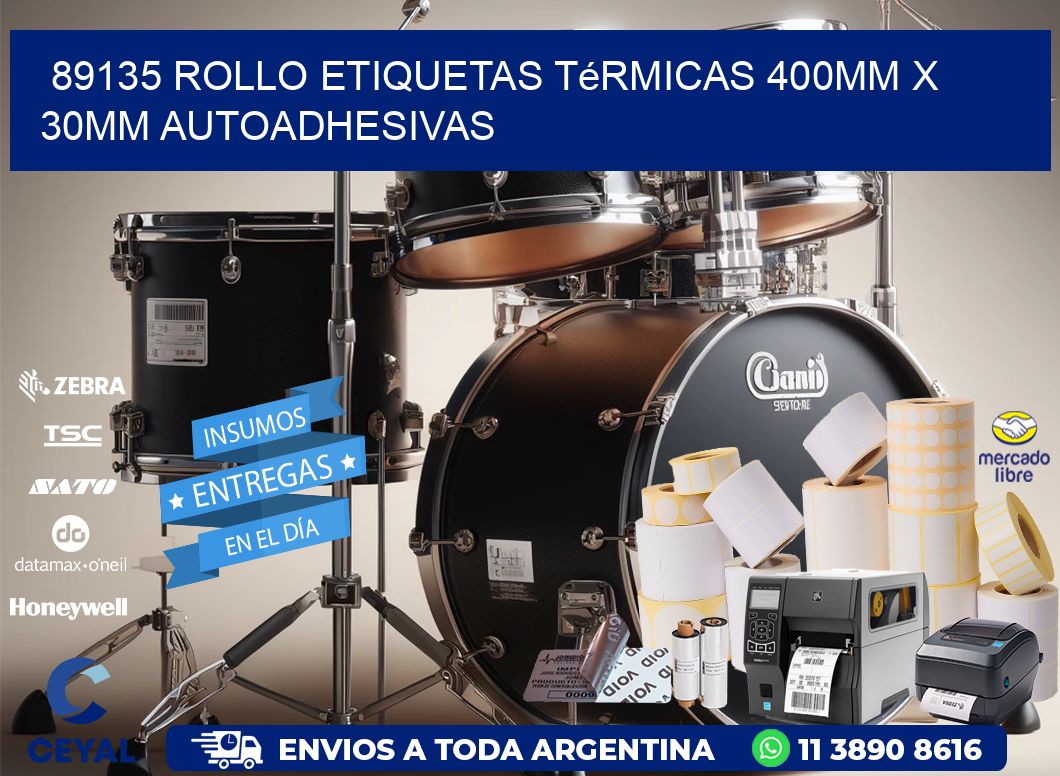 89135 Rollo Etiquetas Térmicas 400mm X 30mm Autoadhesivas