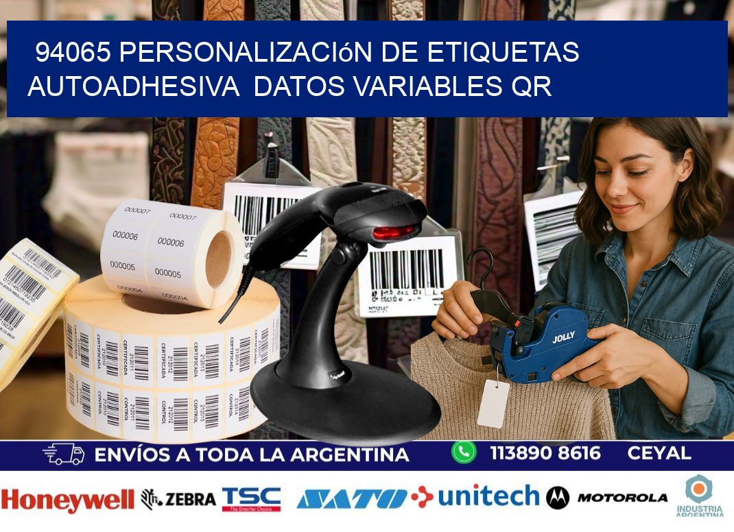 94065 Personalización de etiquetas autoadhesiva  datos variables QR