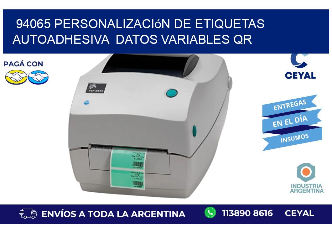94065 Personalización de etiquetas autoadhesiva  datos variables QR