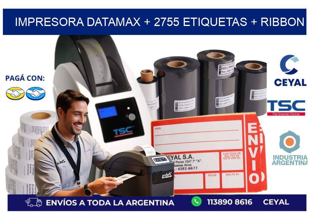 impresora DATAMAX + 2755 etiquetas + ribbon