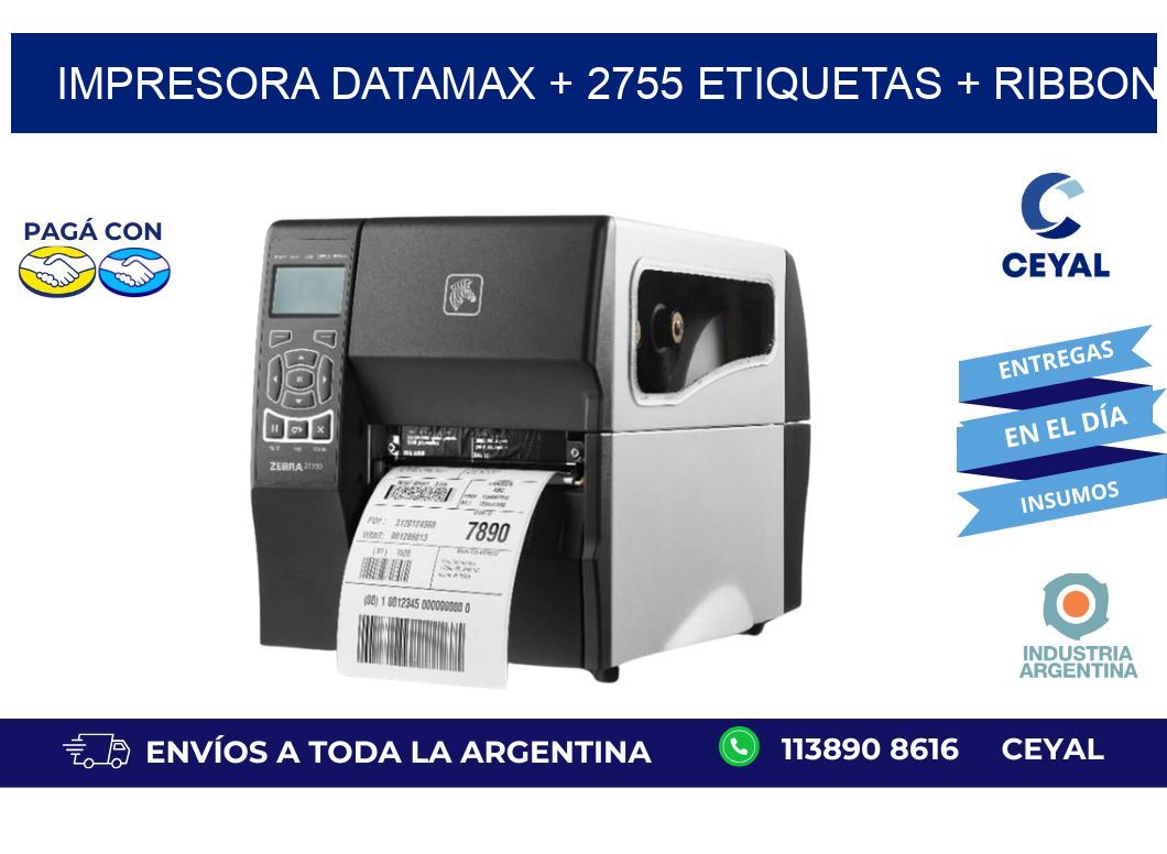 impresora DATAMAX + 2755 etiquetas + ribbon