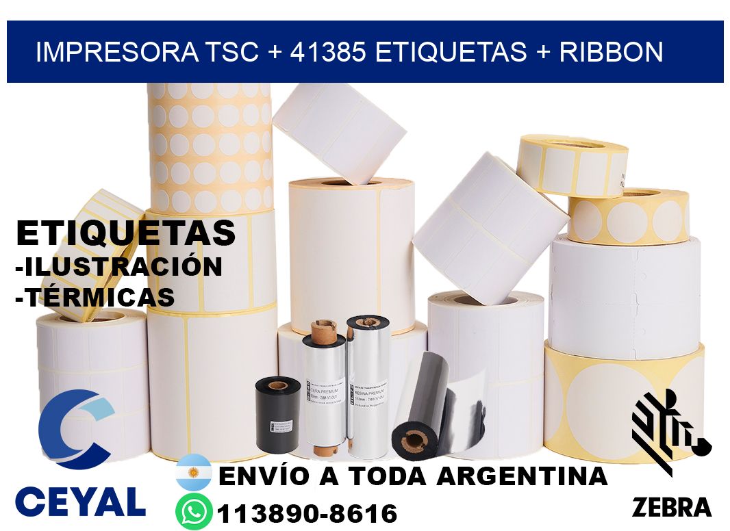 impresora TSC + 41385 etiquetas + ribbon