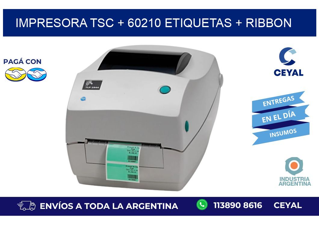impresora TSC + 60210 etiquetas + ribbon