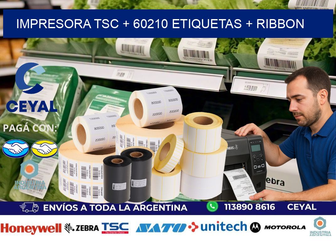 impresora TSC + 60210 etiquetas + ribbon