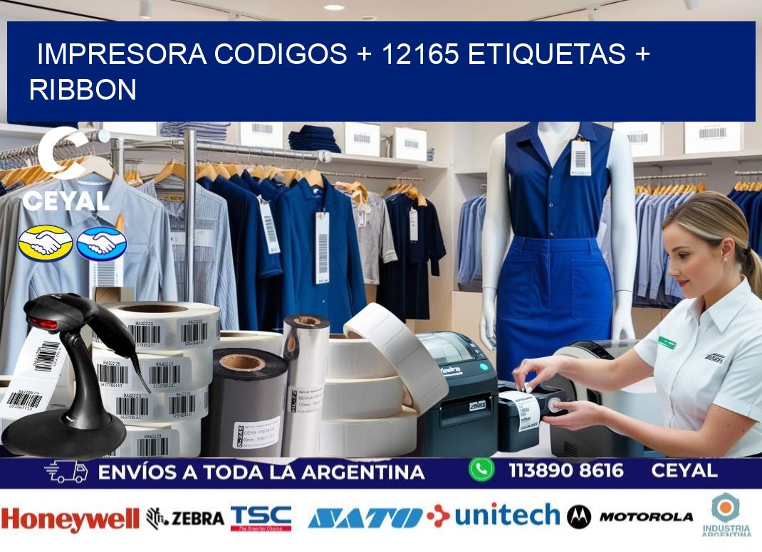 impresora codigos + 12165 etiquetas + ribbon