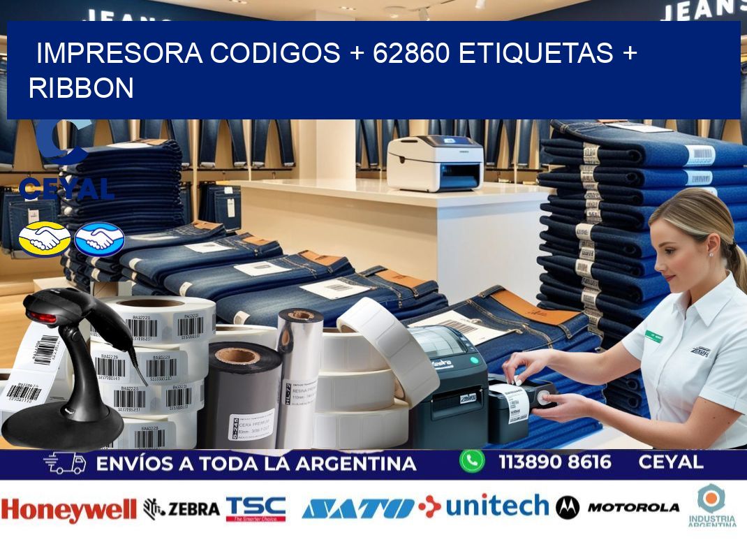 impresora codigos + 62860 etiquetas + ribbon