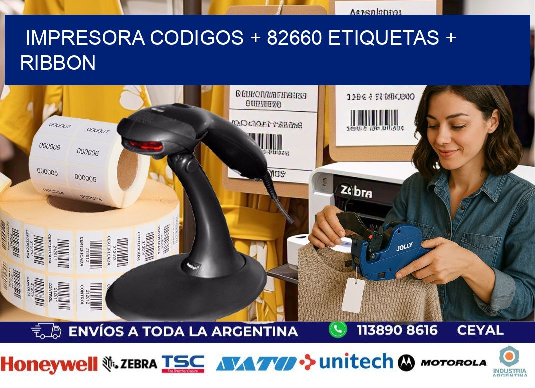 impresora codigos + 82660 etiquetas + ribbon